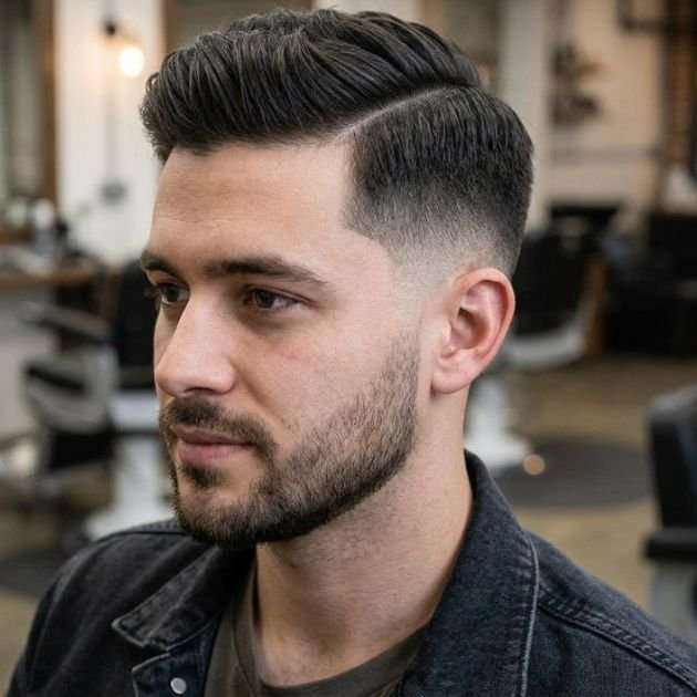 Side Part Mid Taper